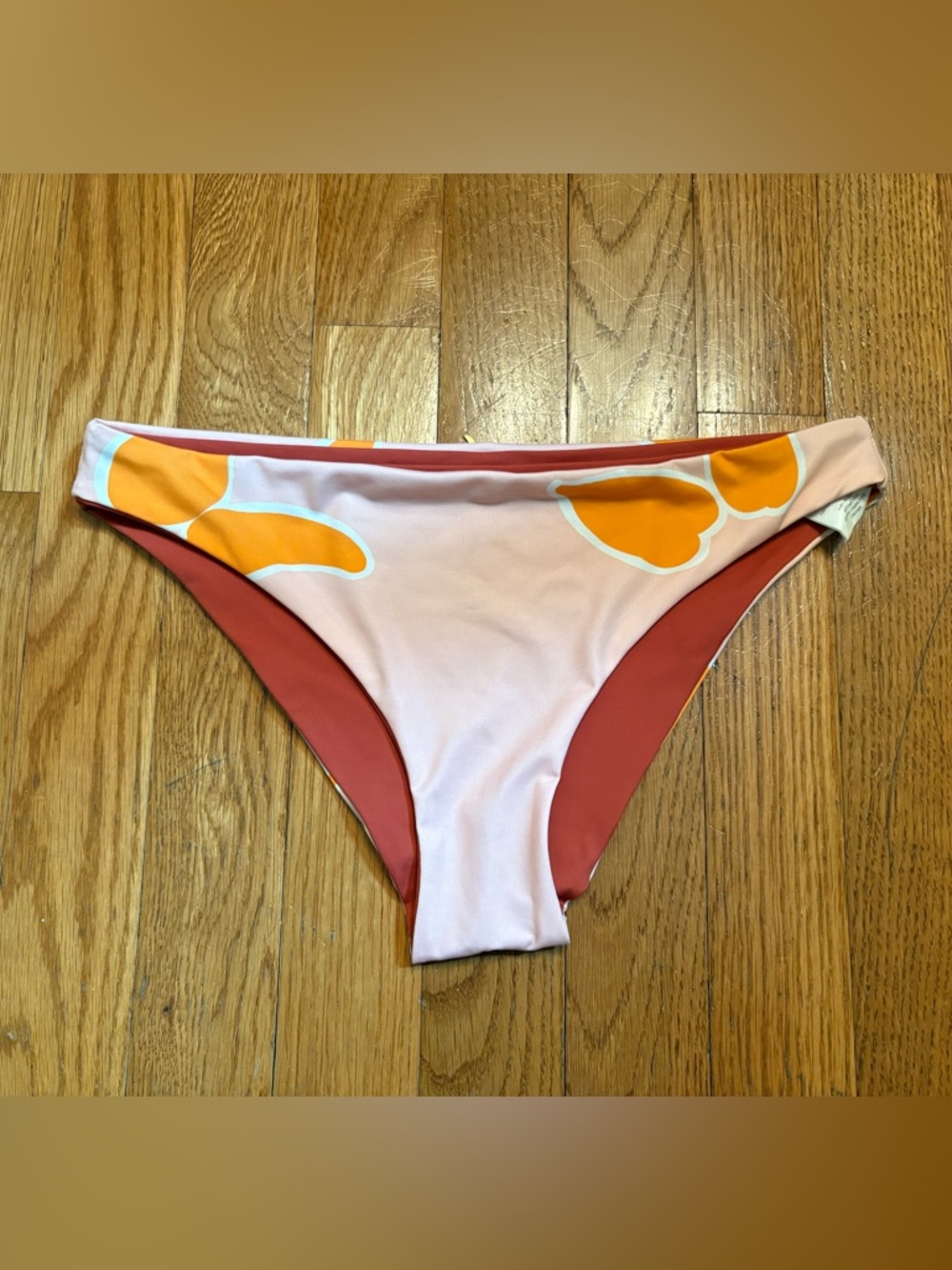 Juan de Dios Guava Reversible Bikini Bottoms, Size 2 Women’s